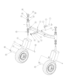 Front Caster Assembly Diagram and Parts List for M60-KH 53BB5BDX750-27HP-OHV Cub Cadet Lawn Tractor